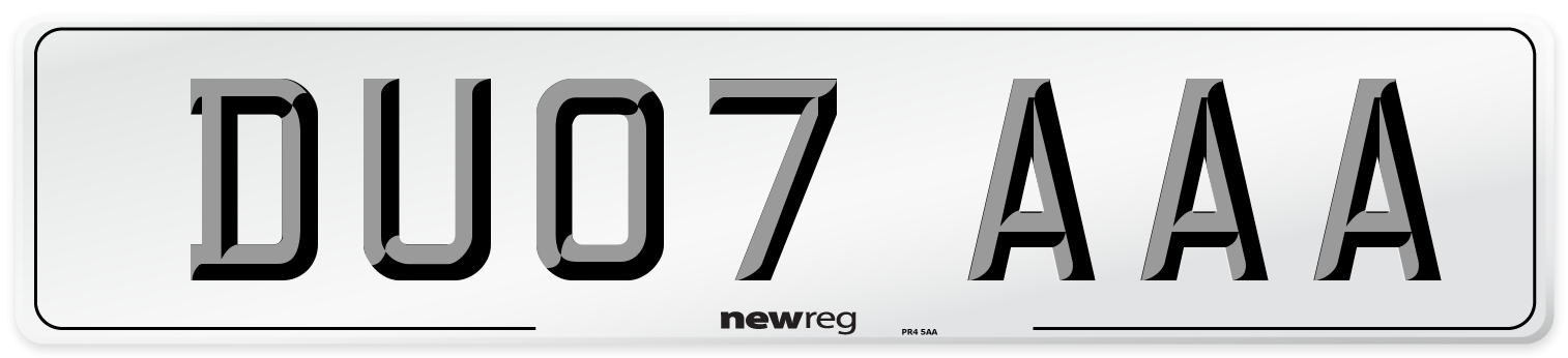 DU07 AAA Number Plate from New Reg